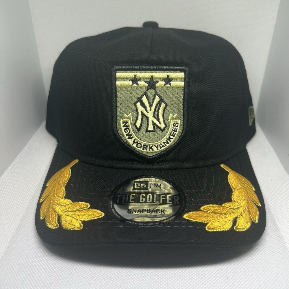 New‎ Era The Golfer New York Yankees Military Patch Black/Gold Snap Back Hat New